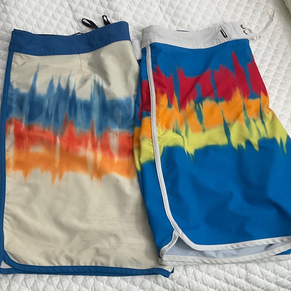 O'Neill Blue and Multicolor Men Swim Board Shorts